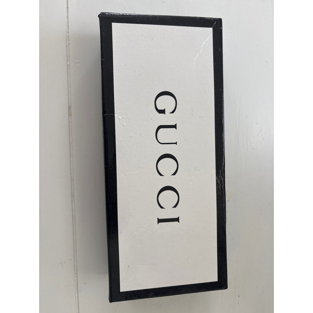 Gucci Black and White Logo Accessory Storage Box 9.5x4x1.5 Small Leather Goods